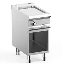 MBM Italy Bak-/Grillplaat | DOMINA PRO 700 | Elektrisch | Gegroefd Oppervlak 330x540 (Verchroomd) | 5kW (400V) | Open Onderkast | 400x730x850(h)mm 