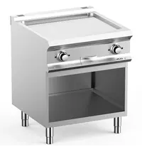 MBM Bak-/Grillplaat | DOMINA PRO 700 | Elektrisch | Gegroefd Oppervlak 630x540 (Verchroomd) | 10kW (400V) | Open Onderkast | 700x730x850(h)mm 