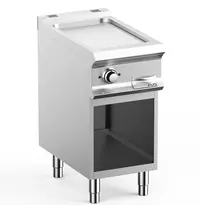MBM Italy Bak-/Grillplaat | DOMINA PRO 700 | Elektrisch | Gegroefd Oppervlak 330x540 (RVS) | 5kW (400V) | Open Onderkast | 400x730x850(h)mm 