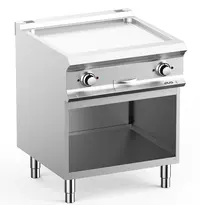 MBM Bak-/Grillplaat | DOMINA PRO 700 | Elektrisch | Gegroefd Oppervlak 630x540 (RVS) | 10kW (400V) | Open Onderkast | 700x730x850(h)mm