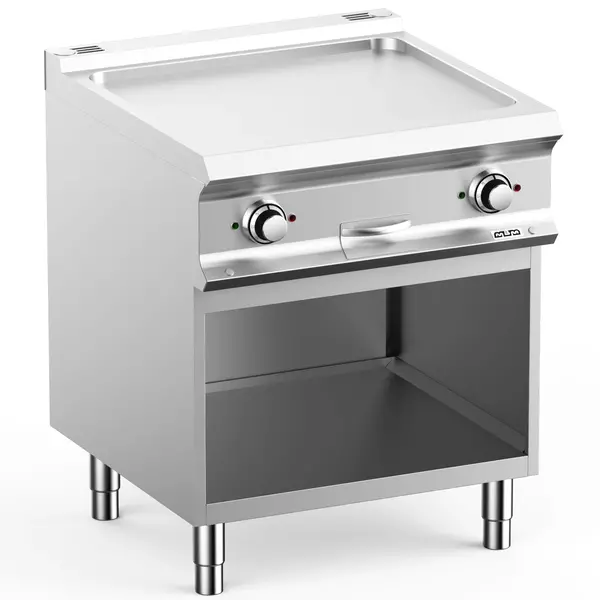 Bak-/Grillplaat | DOMINA PRO 700 | Elektrisch | Glad Oppervlak 630x540 (RVS) | 10kW (400V) | Open Onderkast | 700x730x850(h)mm