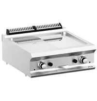 MBM Italy Bak-/Grillplaat | DOMINA PRO 700 | Gas | Glad/Gegroefd Oppervlak 630x540 (Verchroomd) | 14kW | Piëzo Ontsteking | 700x730x250(h)mm