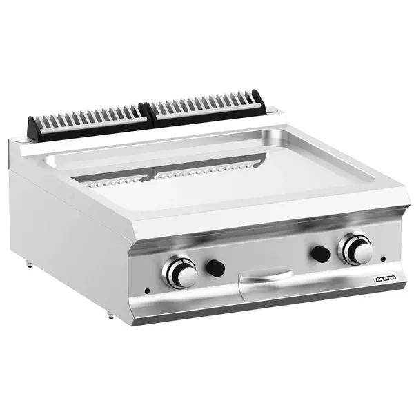 Bak-/Grillplaat | DOMINA PRO 700 | Gas | Glad Oppervlak 630x540 (Verchroomd) | 14kW | Piëzo Ontsteking | 700x730x250(h)mm