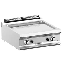 MBM Italy Bak-/Grillplaat | DOMINA PRO 700 | Gas | Gegroefd Oppervlak 630x540 (Verchroomd) | 14kW | Piëzo Ontsteking | 700x730x250(h)mm