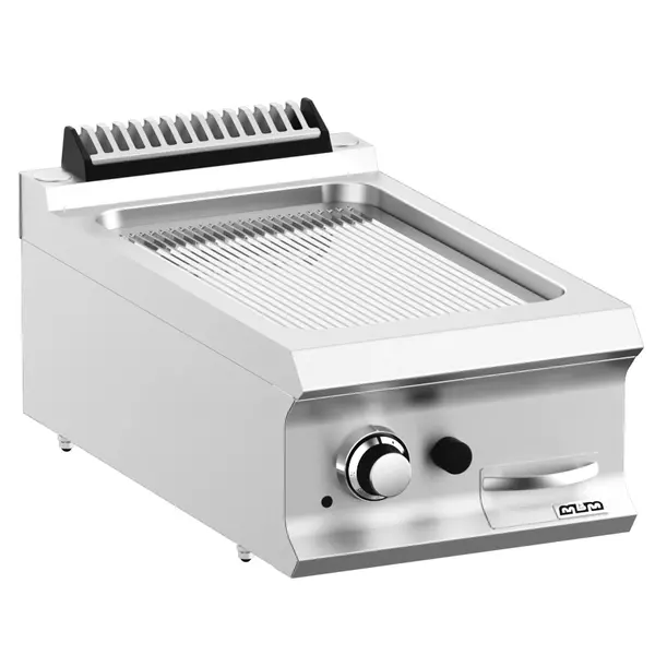 Bak-/Grillplaat | DOMINA PRO 700 | Gas | Gegroefd Oppervlak 330x540 (Verchroomd) | 7kW | Piëzo Ontsteking | 400x730x250(h)mm