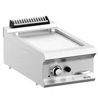 MBM Italy Bak-/Grillplaat | DOMINA PRO 700 | Gas | Gegroefd Oppervlak 330x540 (RVS) | 7kW | Piëzo Ontsteking | 400x730x250(h)mm