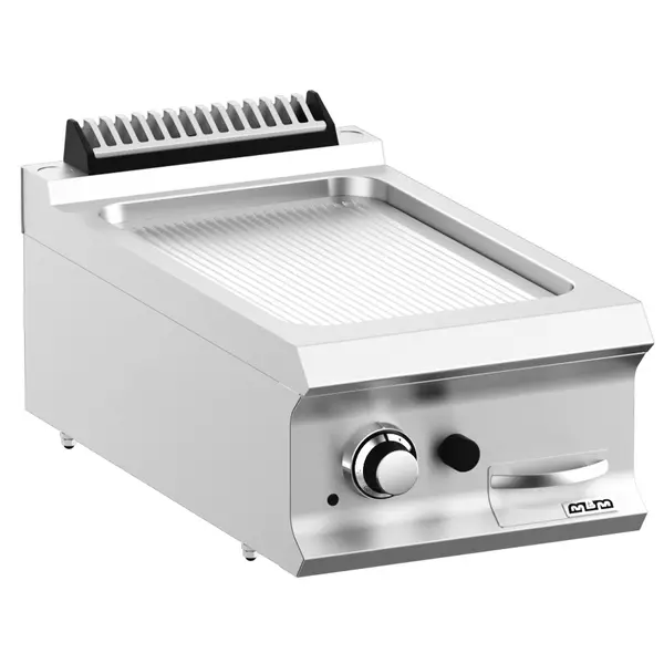 Bak-/Grillplaat | DOMINA PRO 700 | Gas | Gegroefd Oppervlak 330x540 (RVS) | 7kW | Piëzo Ontsteking | 400x730x250(h)mm