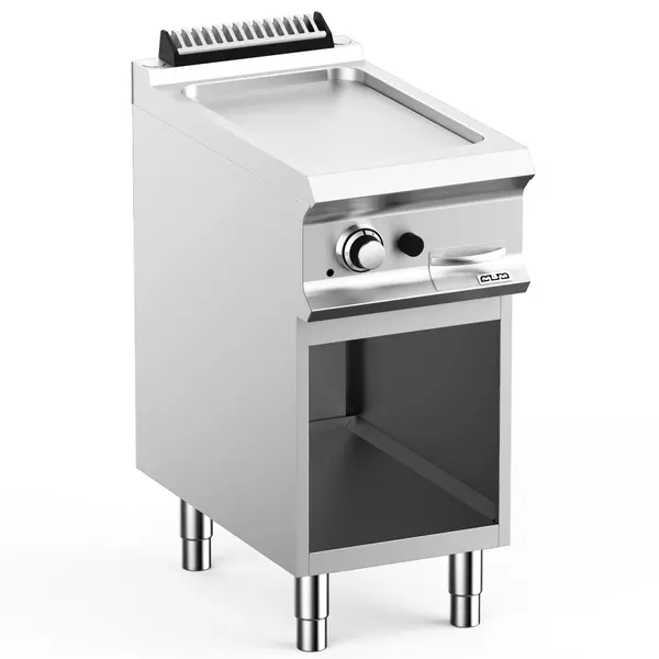 Bak-/Grillplaat | DOMINA PRO 700 | Gas | Glad Oppervlak 330x540 (Verchroomd) | 7kW | Piëzo Ontsteking | Open Onderkast | 400x730x850(h)mm