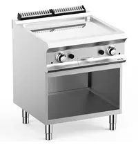 MBM Italy Bak-/Grillplaat | DOMINA PRO 700 | Gas | Glad Oppervlak 630x540 (Verchroomd) | 14kW | Piëzo Ontsteking | Open Onderkast | 700x730x850(h)mm