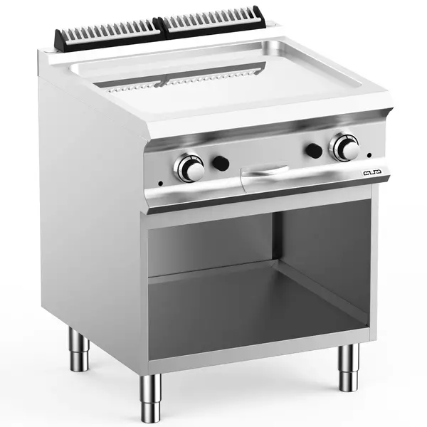 Bak-/Grillplaat | DOMINA PRO 700 | Gas | Glad Oppervlak 630x540 (Verchroomd) | 14kW | Piëzo Ontsteking | Open Onderkast | 700x730x850(h)mm