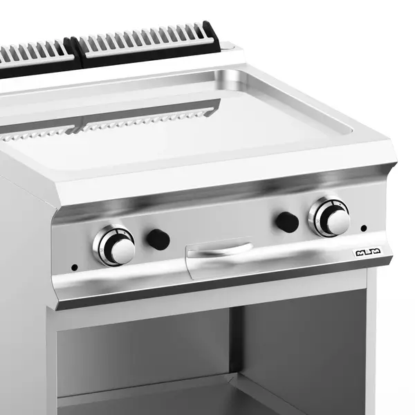 Bak-/Grillplaat | DOMINA PRO 700 | Gas | Glad Oppervlak 630x540 (Verchroomd) | 14kW | Piëzo Ontsteking | Open Onderkast | 700x730x850(h)mm