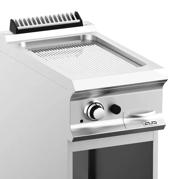 Bak-/Grillplaat | DOMINA PRO 700 | Gas | Gegroefd Oppervlak 330x540 (Verchroomd) | 7kW | Piëzo Ontsteking | Open Onderkast | 400x730x850(h)mm