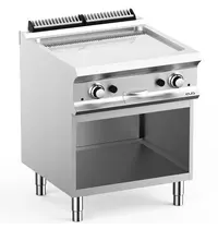 MBM Italy Bak-/Grillplaat | DOMINA PRO 700 | Gas | Gegroefd Oppervlak 630x540 (Verchroomd) | 14kW | Piëzo Ontsteking | Open Onderkast | 700x730x850(h)mm