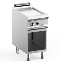 MBM Italy Bak-/Grillplaat | DOMINA PRO 700 | Gas | Gegroefd Oppervlak 330x540 (RVS) | 7kW | Piëzo Ontsteking | Open Onderkast | 400x730x850(h)mm
