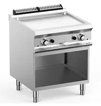 MBM Italy Bak-/Grillplaat | DOMINA PRO 700 | Gas | Gegroefd Oppervlak 630x540 (RVS) | 14kW | Piëzo Ontsteking | Open Onderkast | 700x730x850(h)mm