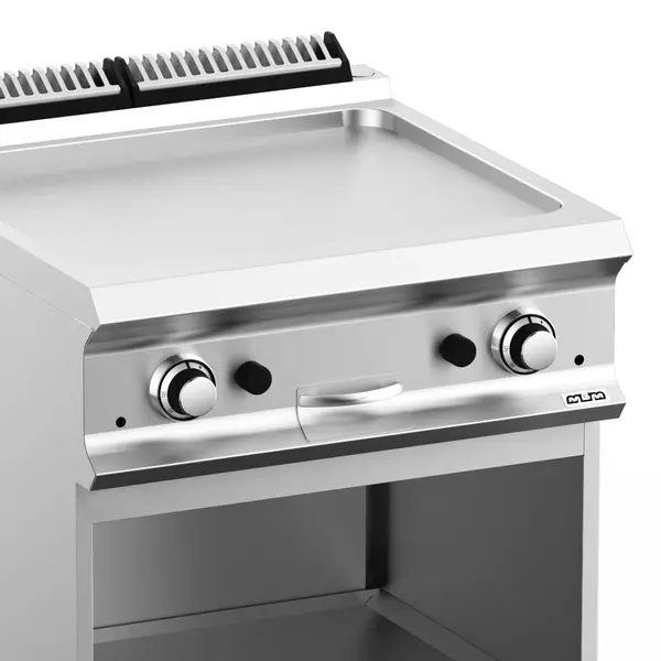 Bak-/Grillplaat | DOMINA PRO 700 | Gas | Glad Oppervlak 630x540 (RVS) | 14kW | Piëzo Ontsteking | Open Onderkast | 700x730x850(h)mm