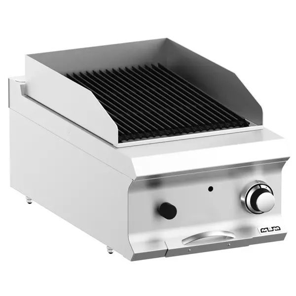 Lavasteengrill | DOMINA PRO 700 | Gas | Oppervlak 352x475 (Gietijzer) | 7.5kW | Piëzo Ontsteking | 400x730x250(h)mm
