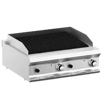 MBM Italy Lavasteengrill | DOMINA PRO 700 | Gas | Oppervlak 704x475 (Gietijzer) | 15kW | Piëzo Ontsteking | 800x730x250(h)mm