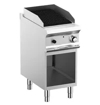 MBM Italy Lavasteengrill | DOMINA PRO 700 | Gas | Oppervlak 352x475 (Gietijzer) | 7.5kW | Piëzo Ontsteking | Open Onderkast | 400x730x850(h)mm 