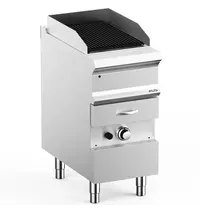 MBM Italy Stoomgrill | DOMINA PRO 700 | Gas | Oppervlak 352x475 (Gietijzer) | 8.5kW | Piëzo Ontsteking | Uitneembare Waterlade | 400x730x850(h)mm