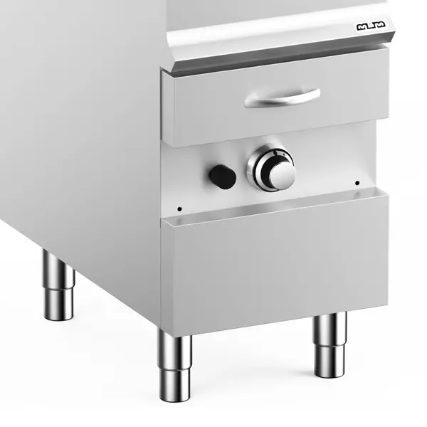 Stoomgrill | DOMINA PRO 700 | Gas | Oppervlak 352x475 (Gietijzer) | 8.5kW | Piëzo Ontsteking | Uitneembare Waterlade | 400x730x850(h)mm