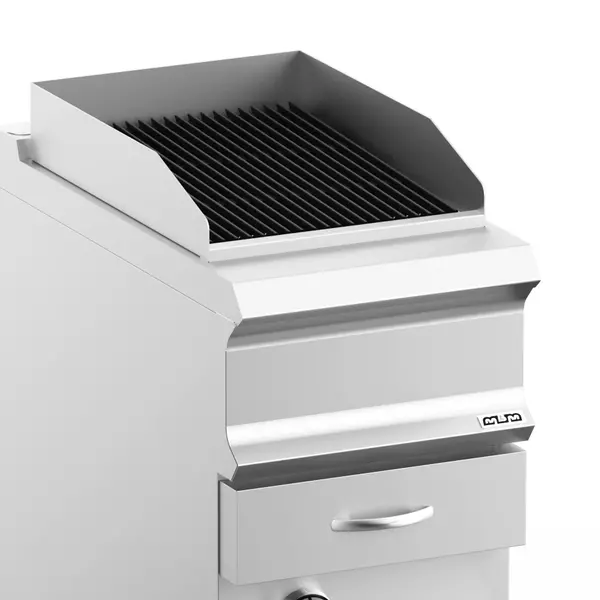 Stoomgrill | DOMINA PRO 700 | Elektrisch | Oppervlak 352x475 (Gietijzer) | 6kW (400V) | Uitneembare Waterlade | 400x730x850(h)mm