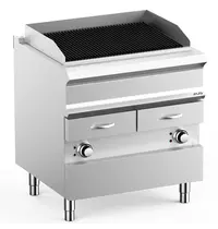 MBM Stoomgrill | DOMINA PRO 700 | Elektrisch | Oppervlak 704x475 (Gietijzer) | 12kW (400V) | 2 Uitneembare Waterladen | 800x730x850(h)mm