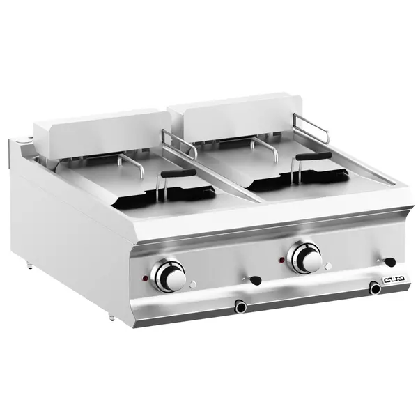 Friteuse | DOMINA PRO 700 | Elektrisch | 12+12L | 100°C/190°C | 18kW (400V) | Aftapkranen | 700x730x250(h)mm