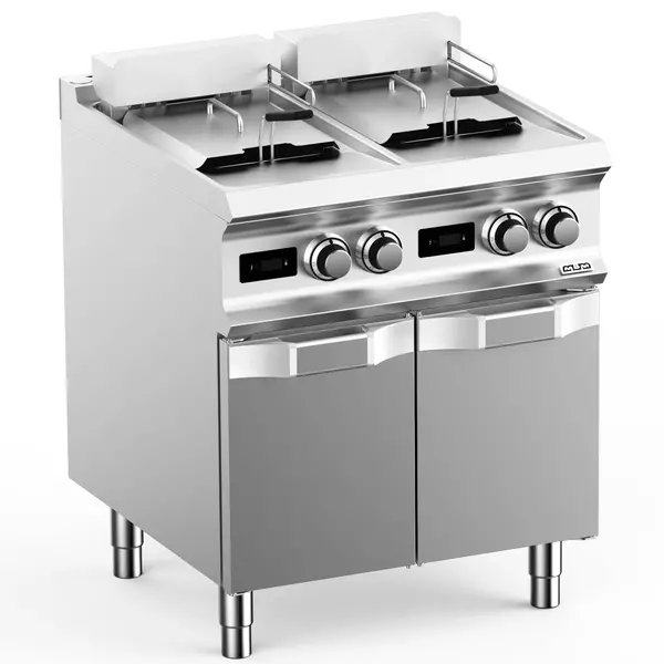 Friteuse | DOMINA PRO 700 | Elektrisch | 12+12L | 100°C/190°C | 18kW (400V) | Aftapkranen | Digitaal | 700x730x850(h)mm