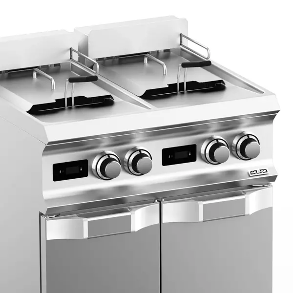Friteuse | DOMINA PRO 700 | Elektrisch | 12+12L | 100°C/190°C | 18kW (400V) | Aftapkranen | Digitaal | 700x730x850(h)mm
