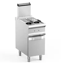 MBM Italy Friteuse | DOMINA PRO 700 | Gas | 7+7L | 90°C/190°C | 12.5kW | Aftapkranen | Piëzo Ontsteking | 400x730x850/1180(h)mm 