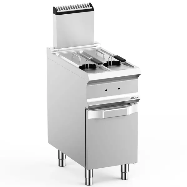 Friteuse | DOMINA PRO 700 | Gas | 7+7L | 90°C/190°C | 12.5kW | Aftapkranen | Piëzo Ontsteking | 400x730x850/1180(h)mm