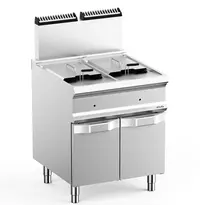 MBM Italy Friteuse | DOMINA PRO 700 | Gas | 14+14L | 90°C/190°C | 25kW | Aftapkranen | Piëzo Ontsteking | 700x730x850/1180(h)mm 
