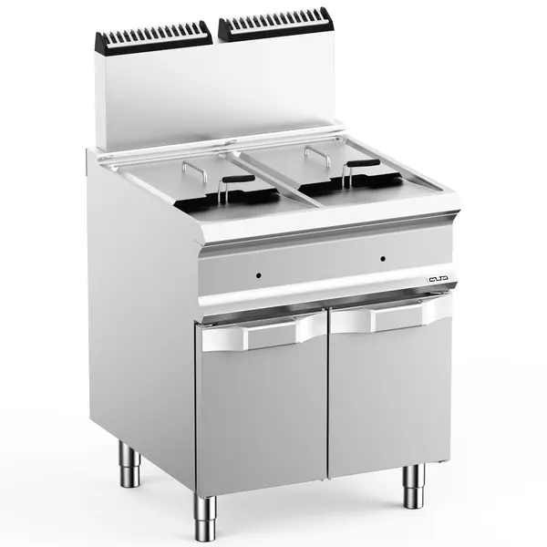 Friteuse | DOMINA PRO 700 | Gas | 14+14L | 90°C/190°C | 25kW | Aftapkranen | Piëzo Ontsteking | 700x730x850/1180(h)mm