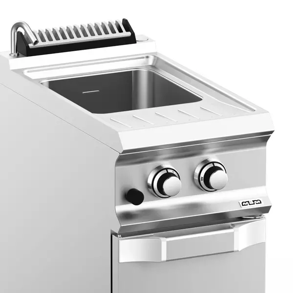 Pastakoker | DOMINA PRO 700 | Gas | 26L | 8.5kW (230V) | Vulkraan + Aftapkraan | Piëzo Ontsteking | 400x730x850(h)mm