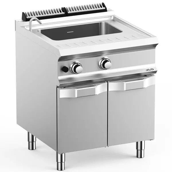 Pastakoker | DOMINA PRO 700 | Gas | 40L | 13.3kW | Vulkraan + Aftapkraan | Piëzo Ontsteking | 700x730x850(h)mm