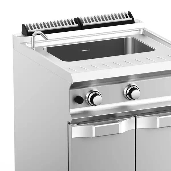 Pastakoker | DOMINA PRO 700 | Gas | 40L | 13.3kW | Vulkraan + Aftapkraan | Piëzo Ontsteking | 700x730x850(h)mm