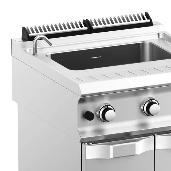 Pastakoker | DOMINA PRO 700 | Gas | 40L | 13.3kW (230V) | Vulkraan + Aftapkraan | Piëzo Ontsteking | 700x730x580(h)mm