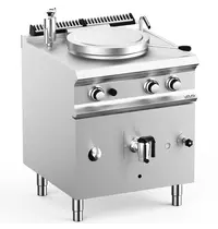 MBM Italy Kookketel | DOMINA PRO 700 | Gas | 50L | Indirecte Verhitting | 12.5kW | Piëzo Ontsteking | Vulkraan (Warm/Koud) + Aftapkraan | 700x730x850(h)mm