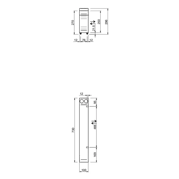 Neutrale Werkunit (Opvulstuk) | DOMINA PRO 700 | 100x730x250(h)mm