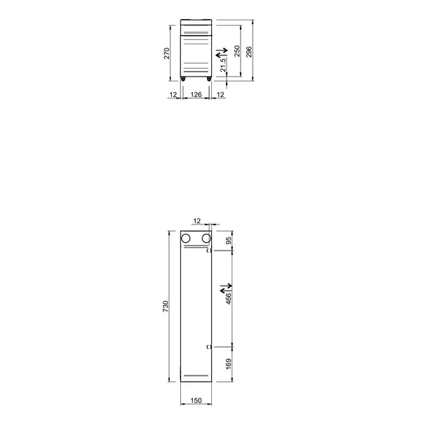 Neutrale Werkunit (Opvulstuk) | DOMINA PRO 700 | 150x730x250(h)mm