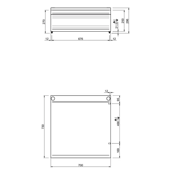 Neutrale Werkunit | DOMINA PRO 700 | 700x730x250(h)mm