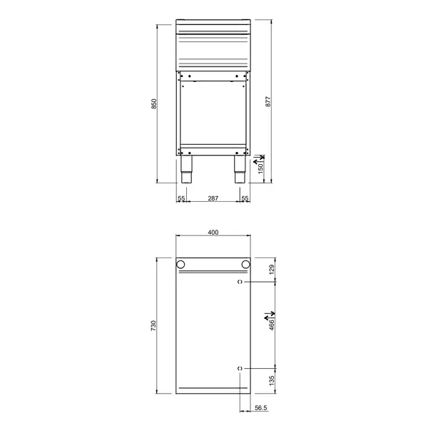 Neutrale Werkunit | DOMINA PRO 700 | Open Onderkast | 400x730x850(h)mm