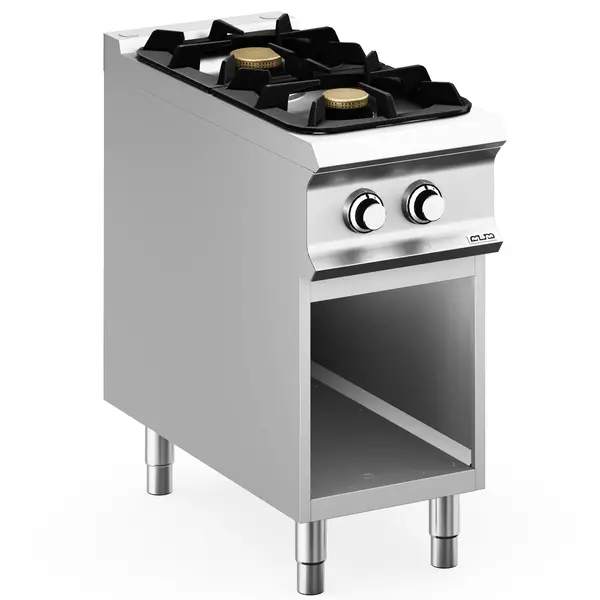 Fornuis | DOMINA PRO 900 | Gas | 2 Branders (2x 11kW) | Waakvlam | Open Onderkast | 400x900x850(h)mm