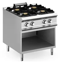MBM Italy Fornuis | DOMINA PRO 900 | Gas | 4 Branders (4x 5.5kW) | Waakvlam | Open Onderkast | 800x900x850(h)mm