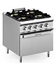 MBM Italy Fornuis + Oven | DOMINA PRO 900 | Gas/Elektrisch | 4 Branders (4x 5.5kW) + 2/1 GN Oven (6kW-400V) | Waakvlam | 800x900x850(h)mm 