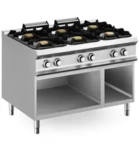 MBM Italy Fornuis | DOMINA PRO 900 | Gas | 6 Branders (6x 5.5kW) | Waakvlam | Open Onderkast | 1200x900x850(h)mm