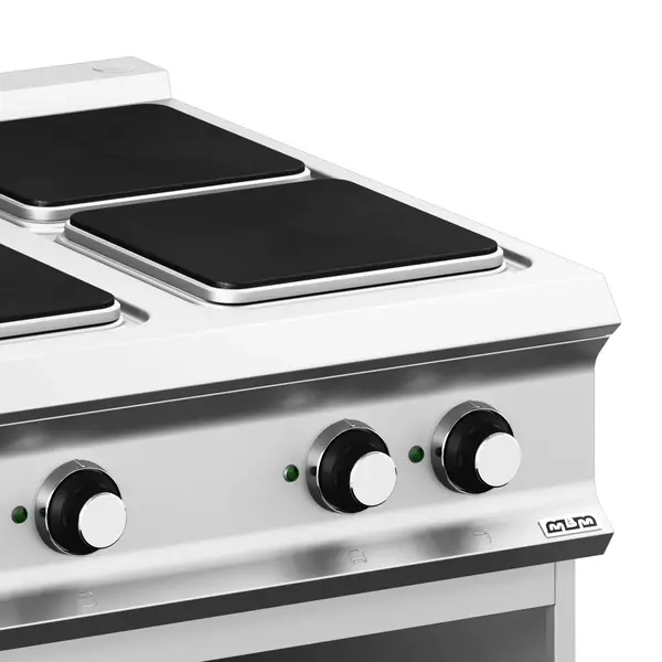 Fornuis | DOMINA PRO 900 | Elektrisch | 4 Kookpunten (300x300) | 13kW (400V) | Open Onderkast | 800x900x850(h)mm