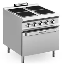 MBM Italy Fornuis + Oven | DOMINA PRO 900 | Elektrisch | 4 Kookpunten (300x300) + 2/1 GN Oven | 19kW (400V) | 800x900x850(h)mm