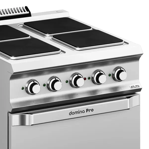 Fornuis + Oven | DOMINA PRO 900 | Elektrisch | 4 Kookpunten (300x300) + 2/1 GN Oven | 19kW (400V) | 800x900x850(h)mm